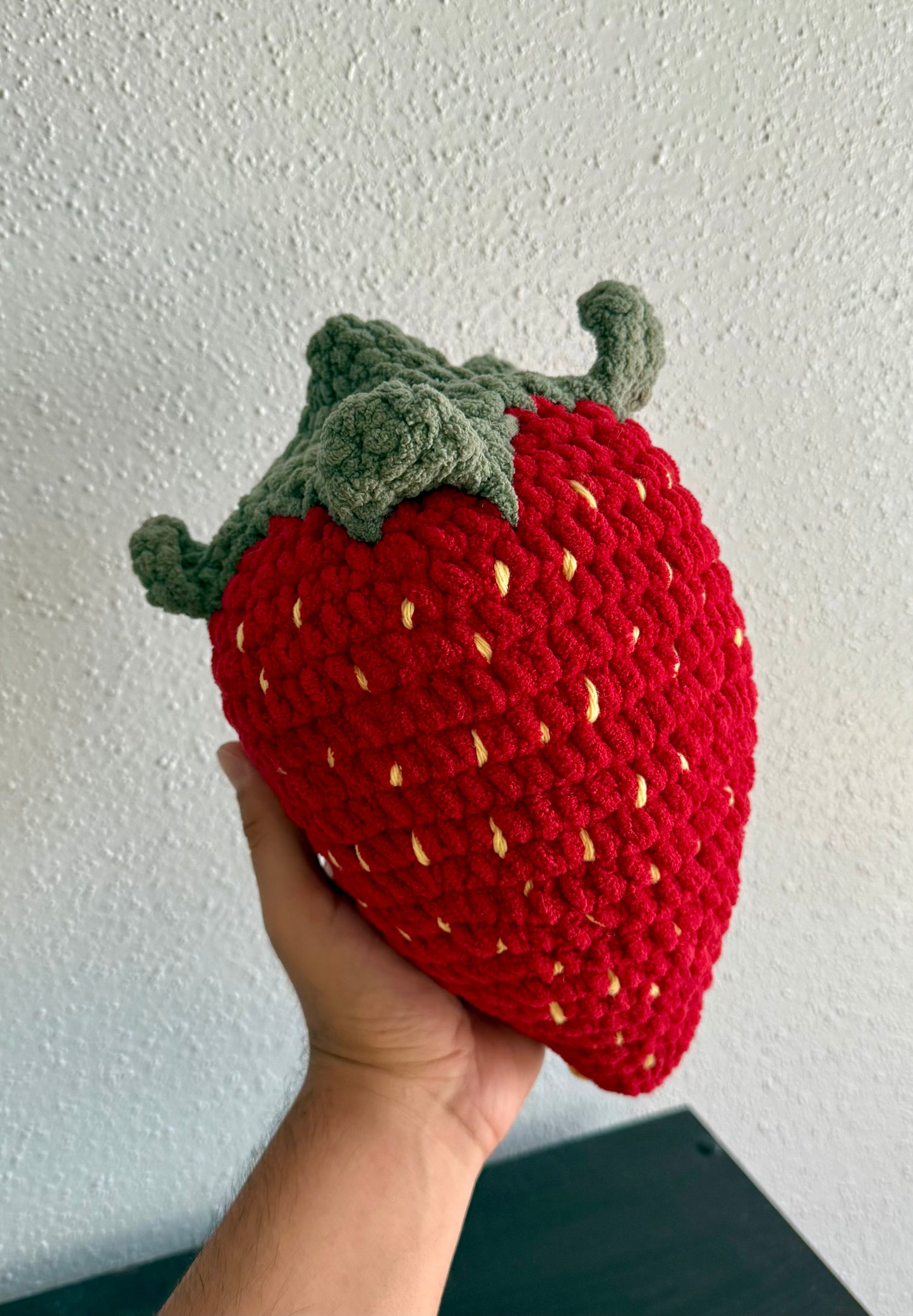 Crochet Strawberry Pillow